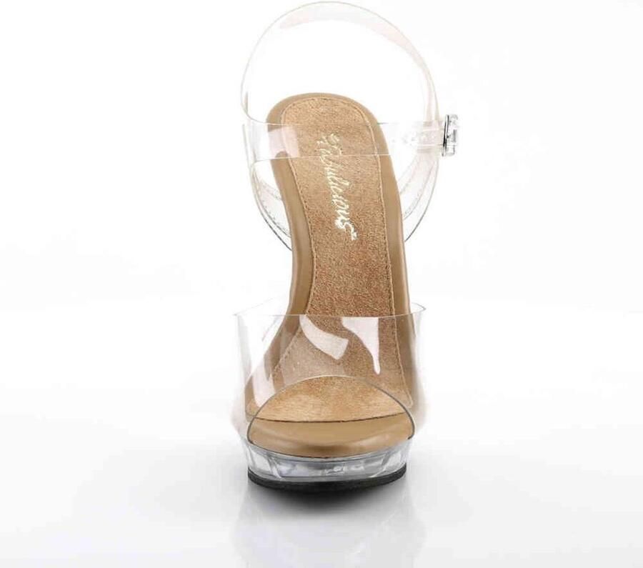 Fabelicious Fabulicious Sandaal met enkelband 41 Shoes LIP 108 Transparant Bruin - Foto 2