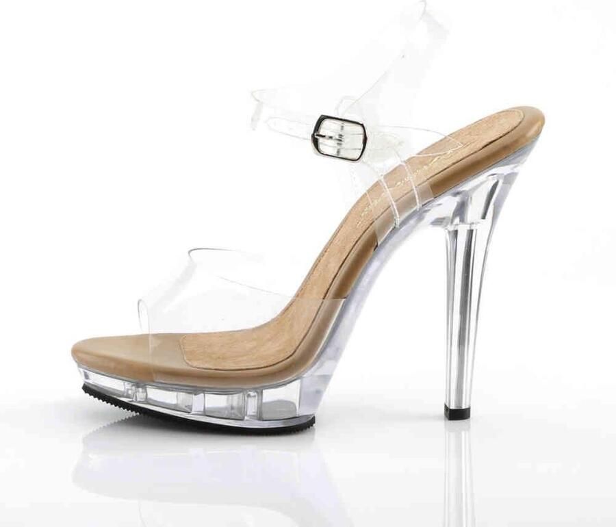 Fabelicious Fabulicious Sandaal met enkelband 41 Shoes LIP 108 Transparant Bruin - Foto 4