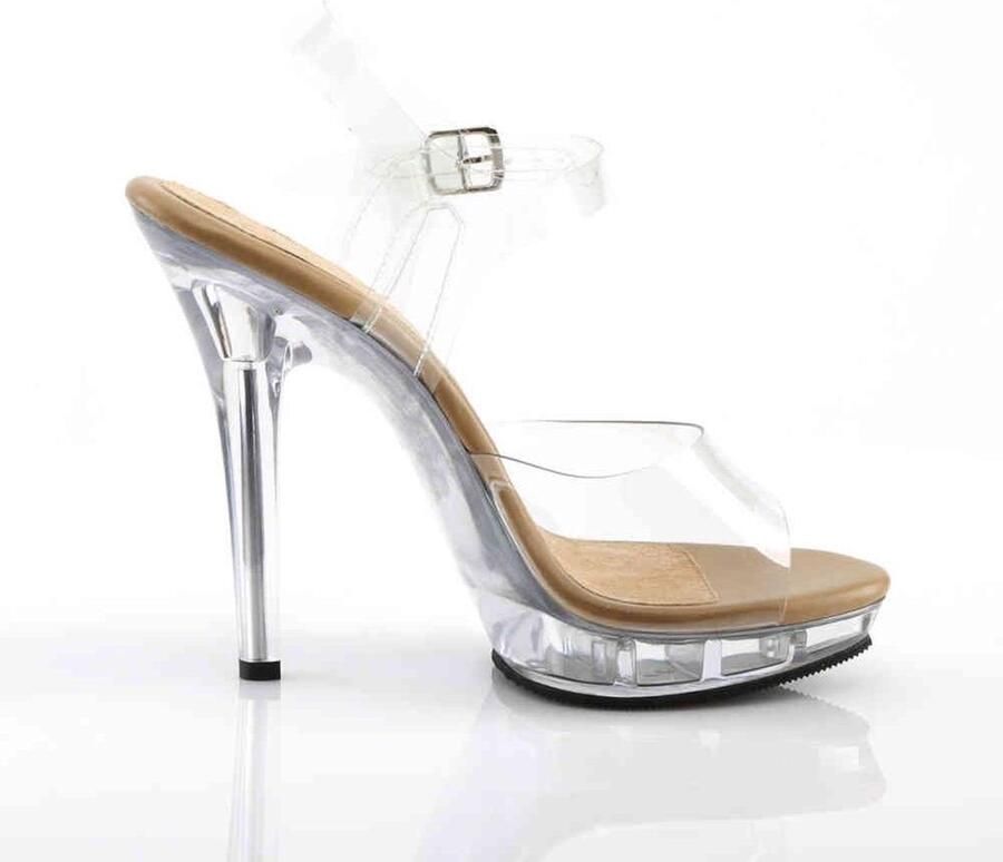 Fabelicious Fabulicious Sandaal met enkelband 41 Shoes LIP 108 Transparant Bruin - Foto 3