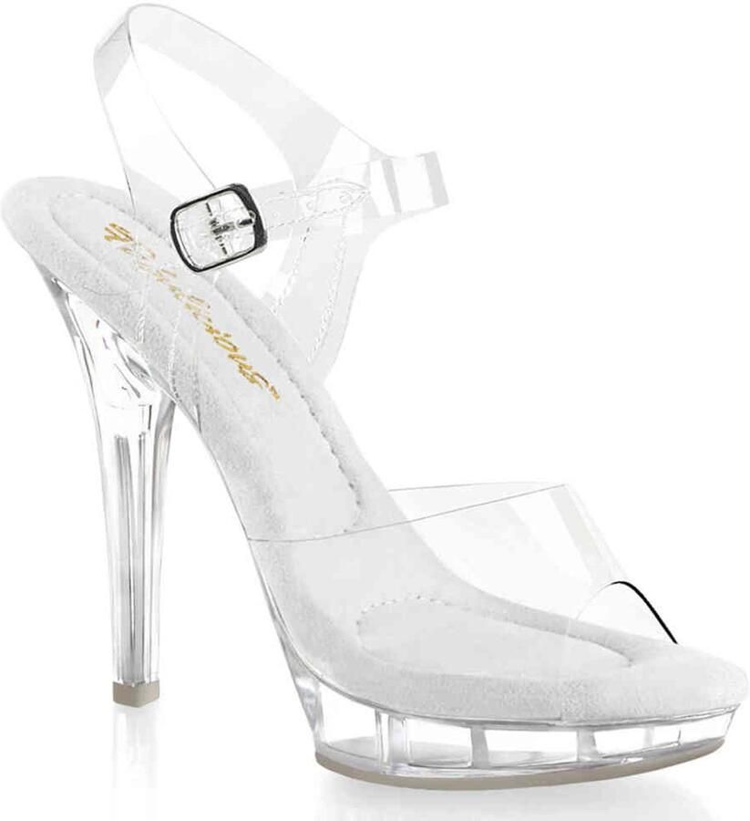 Fabulicious LIP108 Sandaal met enkelband 39 Shoes Wit Transparant