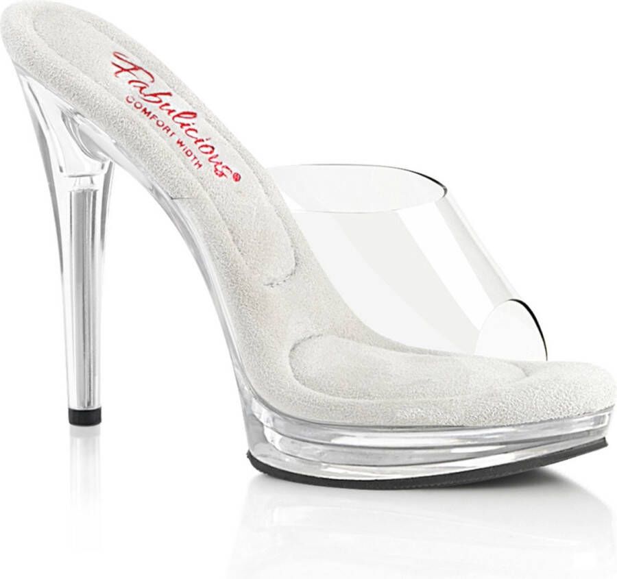 Fabulicious GLORY-501 Muiltjes met hak 40 Shoes Transparant Wit