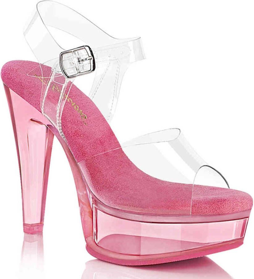 Fabulicious MARTINI-508 Sandaal met enkelband 38 Shoes Transparant Roze