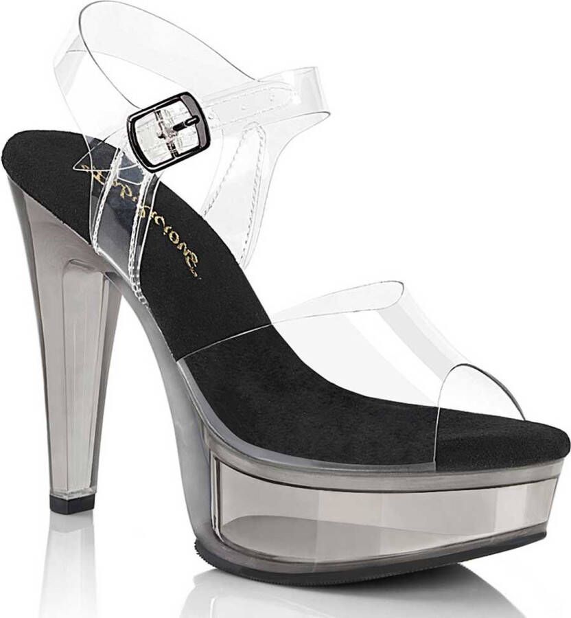 Fabulicious MARTINI-508 Sandaal met enkelband 38 Shoes Transparant Zwart