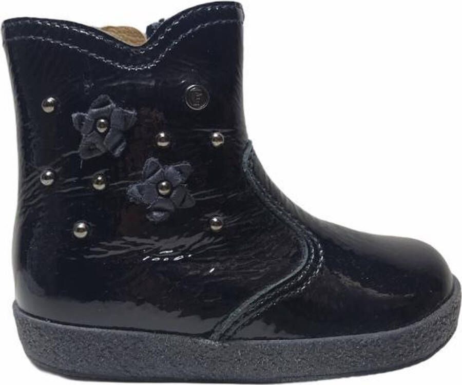 Falcotto 2 bloemen rits laarsje 1212 lak navy