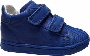Falcotto 2 velcro's bumper effen lederen sneakers Star Blauw mt 21