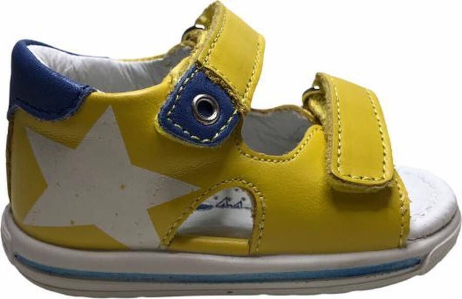 Falcotto 2 velcro's witte ster lederen sandalen Elios geel mt 19 - Foto 6