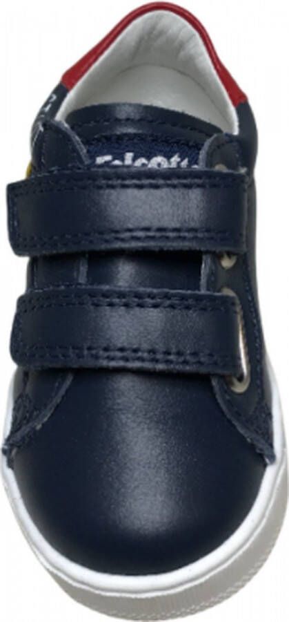 Falcotto velcro's gele pijl lederen sneakers Mervi navy