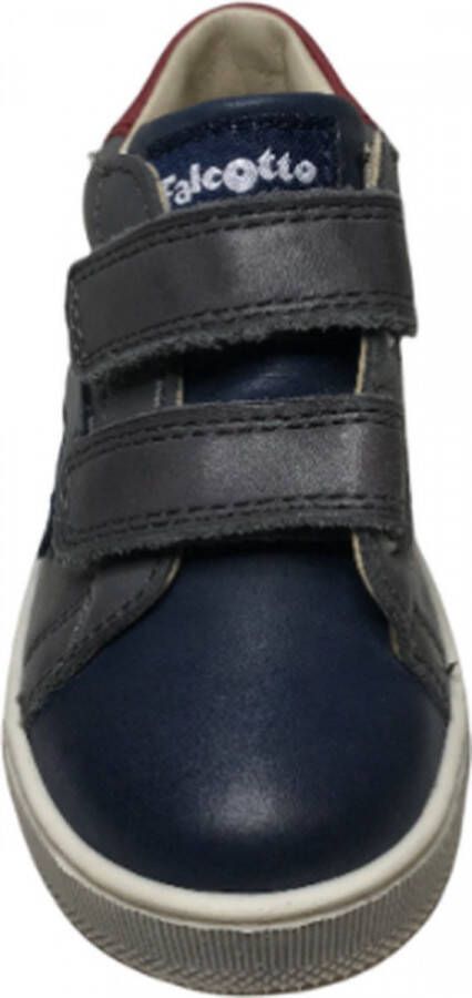 Falcotto velcro's blauwe ster lederen sneaker Sasha grijs