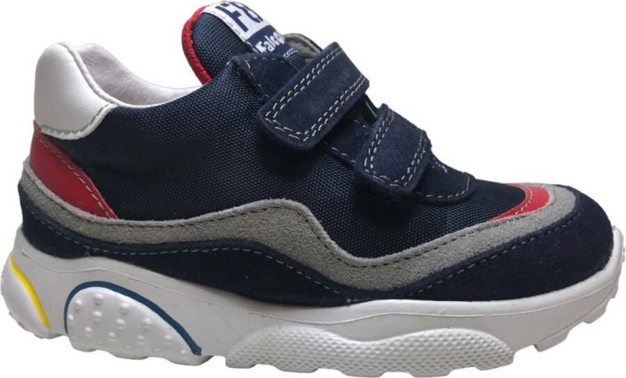 Falcotto Amanter velcro's lederen sportieve sneakers navy