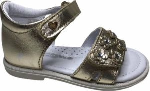 Falcotto bloempjes velcro sandalen 1635 goud