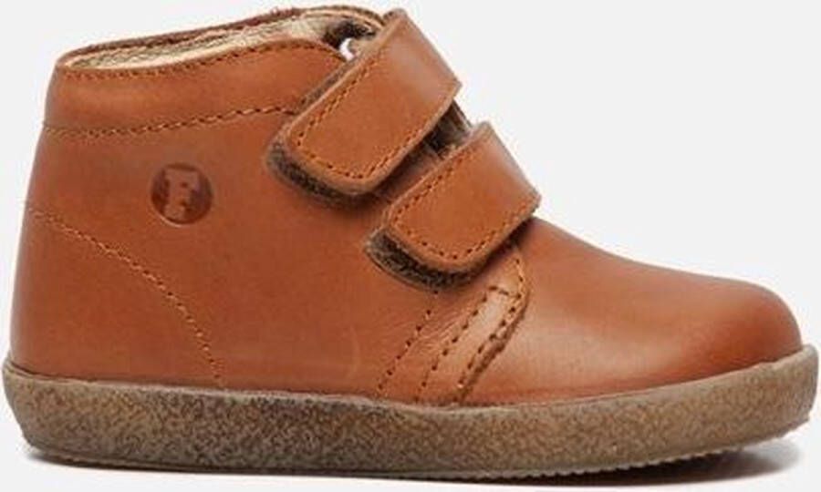 Falcotto velcro's lederen sneakers Conte cognac