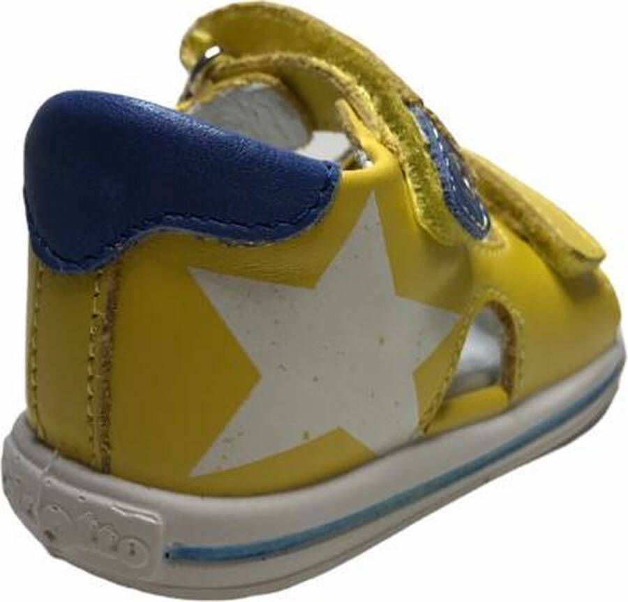 Falcotto 2 velcro's witte ster lederen sandalen Elios geel mt 19