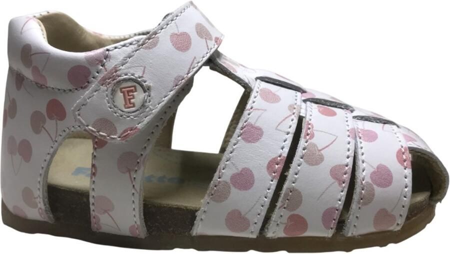 Falcotto Alby velcro lederen sandalen- Kersen wit roze