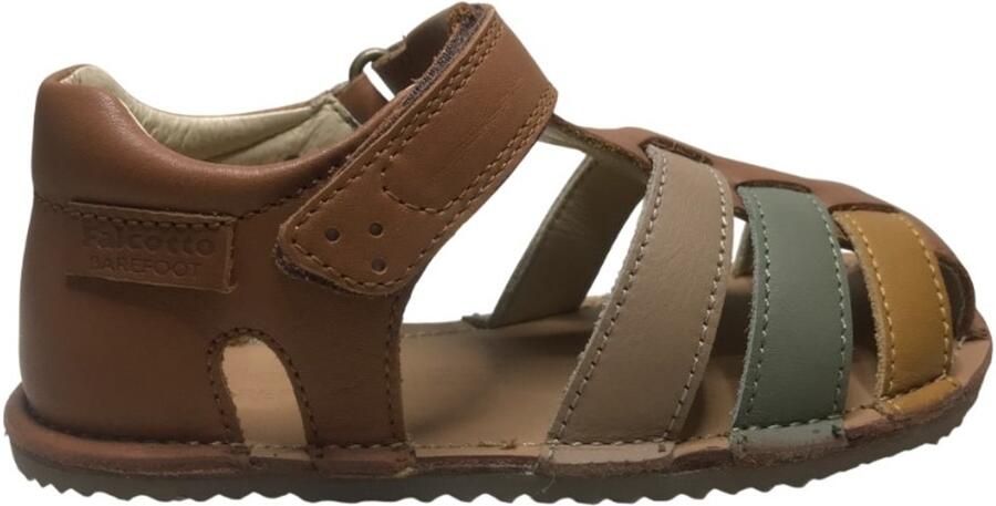 Falcotto Barefoot Erado velcro gesloten lederen sandalen cogna multi