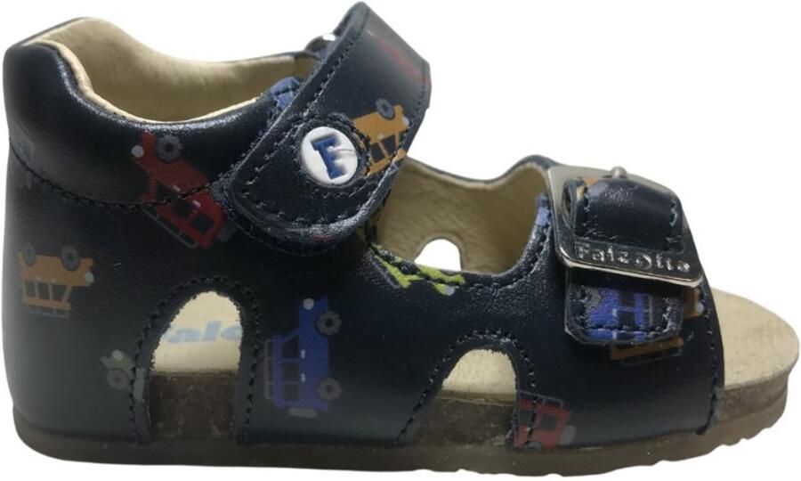 Falcotto Bea velcro gesp lederen sandalen jeeps navy multi