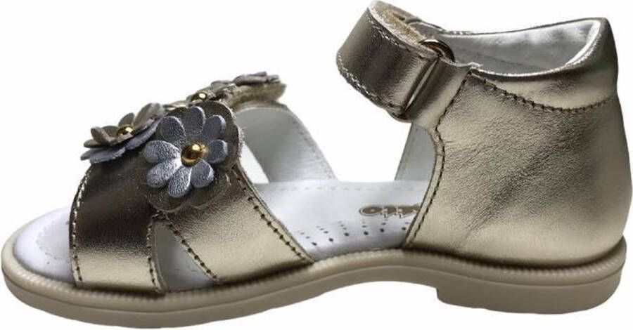 Falcotto bloempjes lederen sandalen Puppy goud - Foto 3