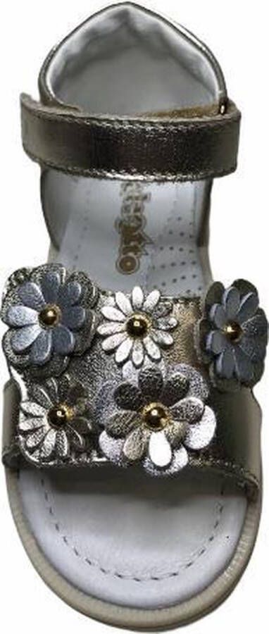 Falcotto bloempjes lederen sandalen Puppy goud - Foto 4
