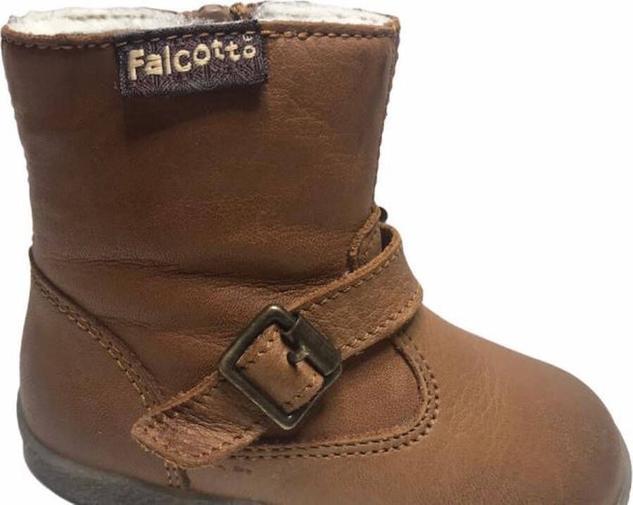 Falcotto gespje rits warme laarsje 1213 cognac - Foto 3