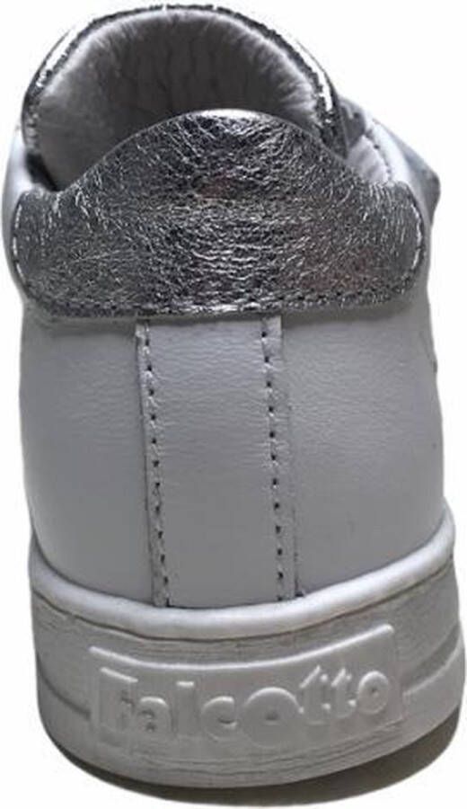 Falcotto meisje velcro lederen sneakers sirio wit zilveren ster - Foto 2