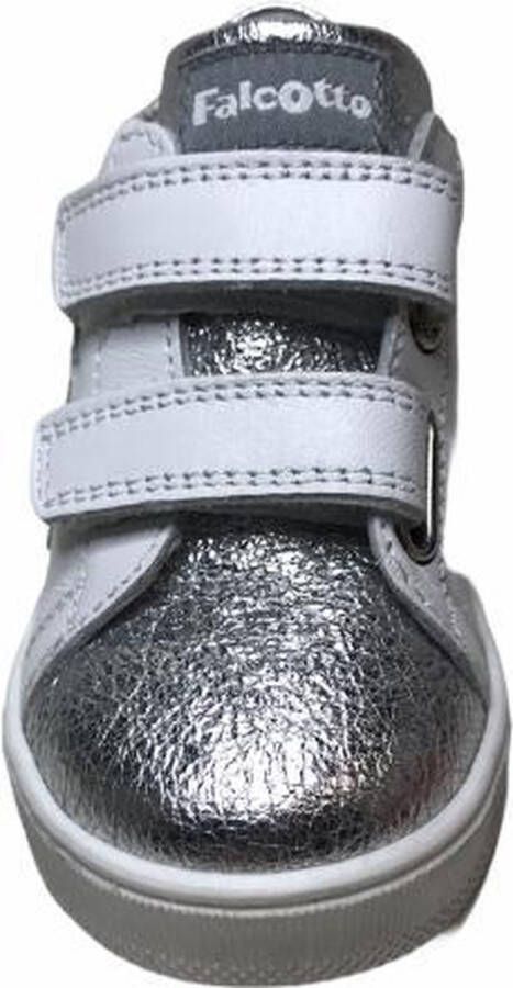Falcotto meisje velcro lederen sneakers sirio wit zilveren ster - Foto 3