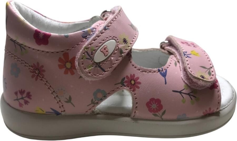 Falcotto New River velcro's lederen sandalen bloe roze