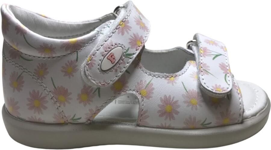 Falcotto New River velcro's lederen sandalen kamille wit