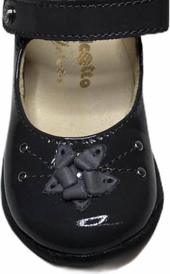 Falcotto velcro bloem ballerina 1234 lak dk grijs