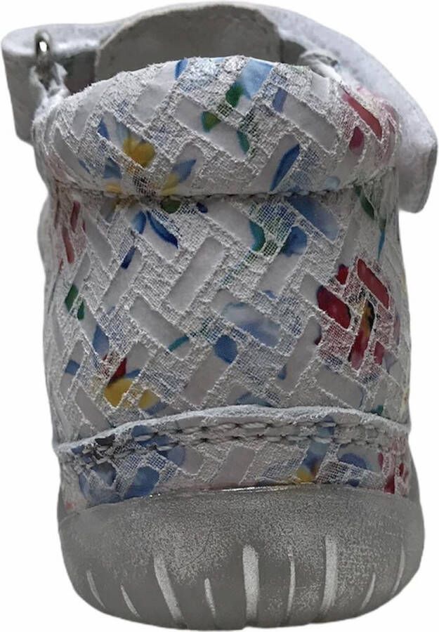 Falcotto velcro bloe print gesloten lederen sandalen Laguna wit multi - Foto 3