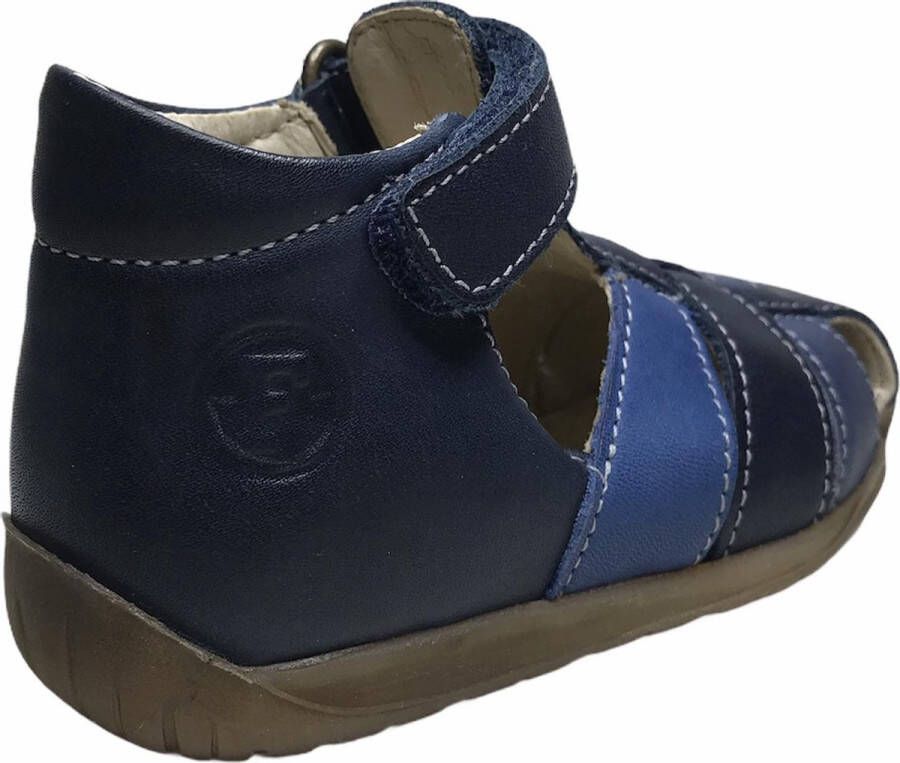 Falcotto velcro effen gesloten lederen sandalen Livingston navy combo