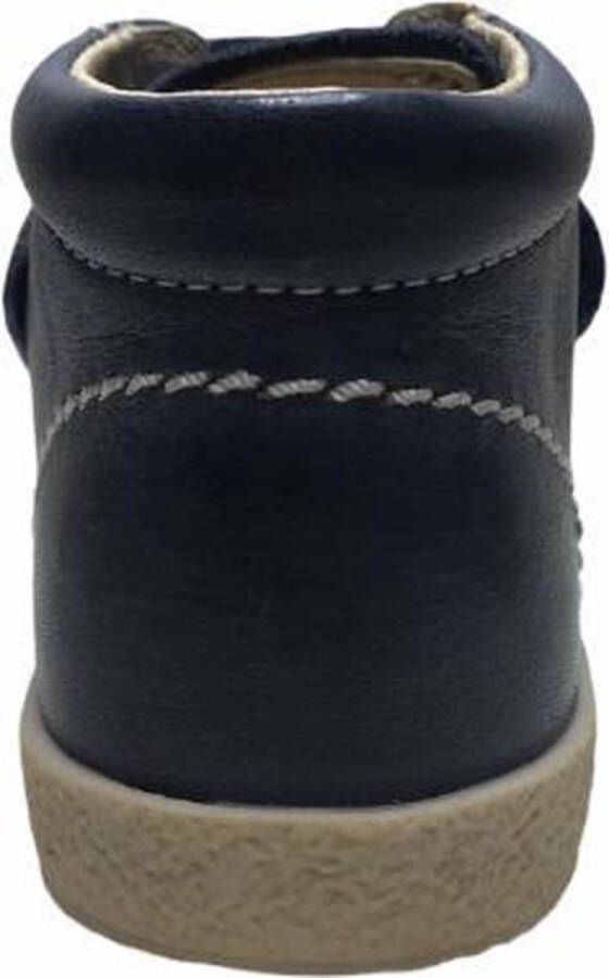 Falcotto velcro effen lederen sneakers 246 navy wit - Foto 2