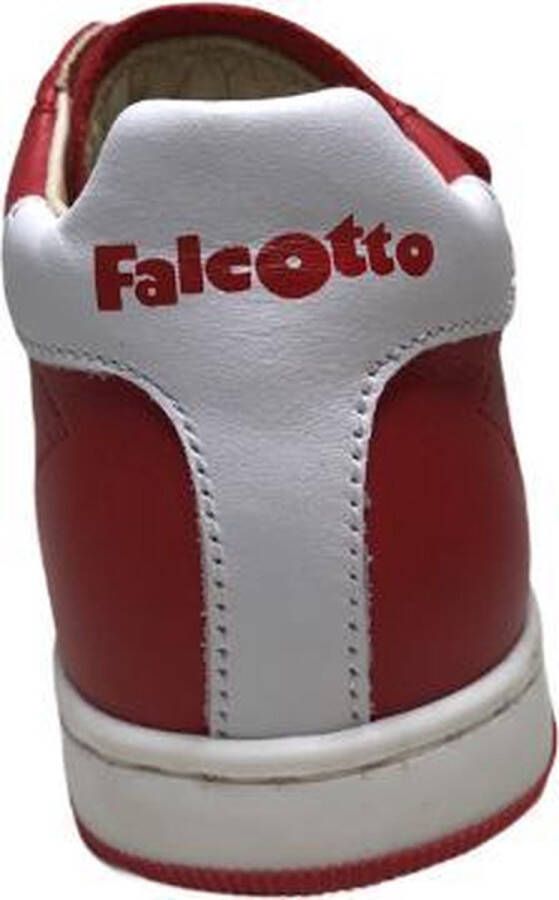 Falcotto velcro effen lederen sneakers adam rood wit - Foto 2