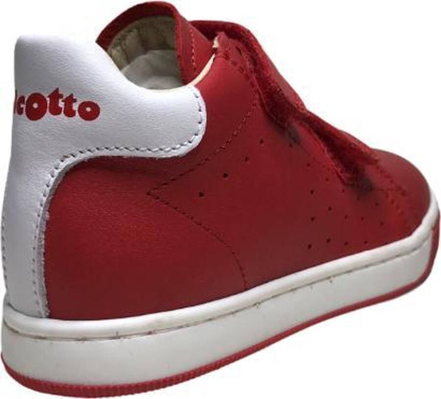 Falcotto velcro effen lederen sneakers adam rood wit