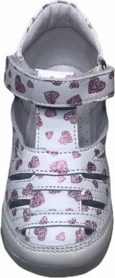 Falcotto velcro sandalen 1557 wit roze hartjes - Foto 3