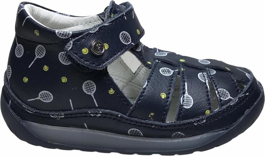 Falcotto velcro tennis print lederen sandalen Laguna navy