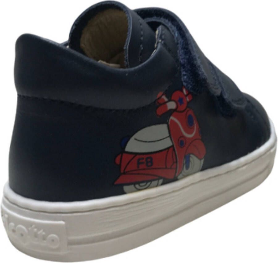 Falcotto velcro's rode vespa lederen sneakers Avispa Navy