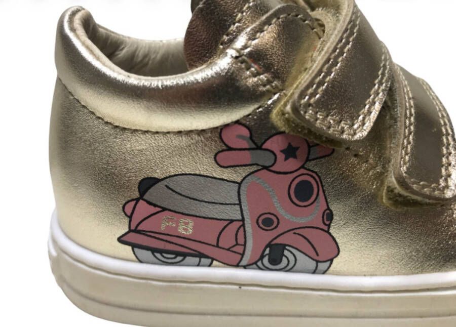 Falcotto velcro's roze vespa lederen sneakers Avispa Goud