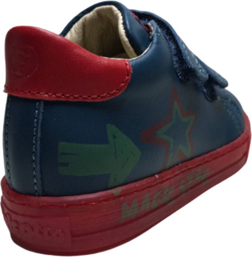 Falcotto velcro's ster lederen sneakers Flechter dk Turquiose rood