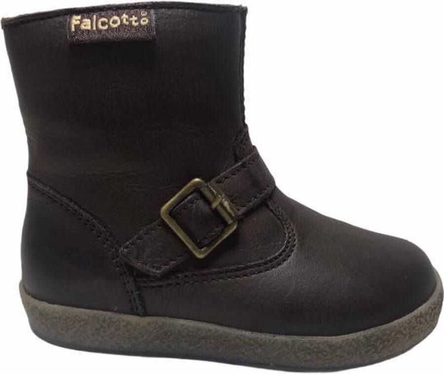 Falcotto gespje rits warme laarsje 1213 dk bruin