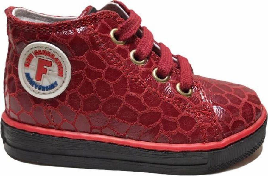 Falcotto girafpatroon veterschoenen Magic rood