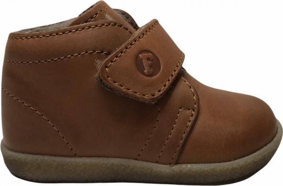 Falcotto grote velcro warme lederen sneakers Conte cognac