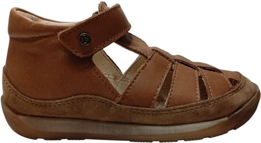 Falcotto Laguna velcro lederen gesloten sandalen Cognac