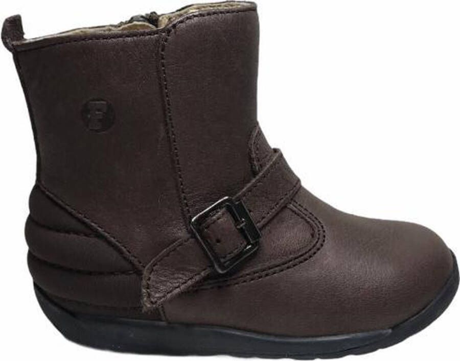 Falcotto rits bumper effen lederen laarsjes 1416 Bruin