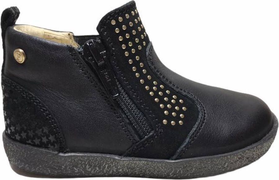 Falcotto rits studs kort laarsjes 4180 zwart