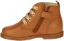 Falcotto Robin new veter rits lederen laarsje gouden veters Cognac - Thumbnail 1