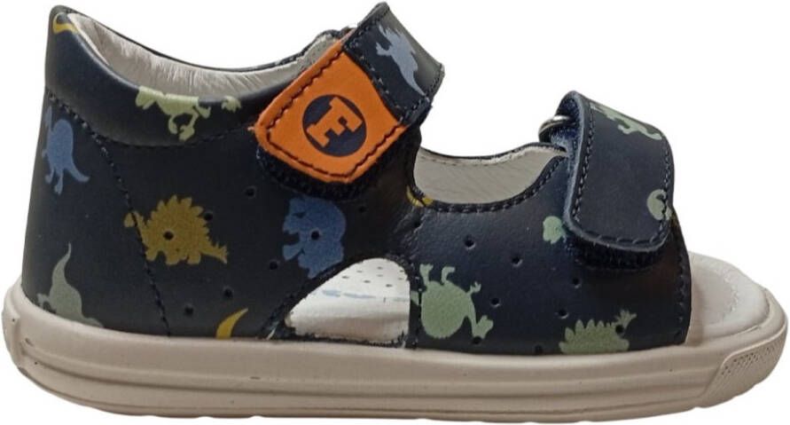 Falcotto Takla velcro's dino's lederen sandalen Navy