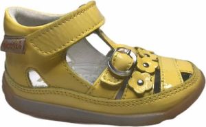 Falcotto velcro bloempjes gesloten sandalen 1357 lak geel