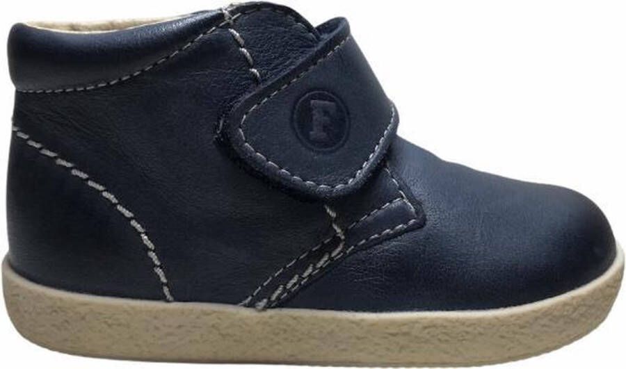 Falcotto velcro effen lederen sneakers 246 navy wit - Foto 6