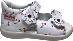 Falcotto velcro kersen print lederen sandalen Shamal wit