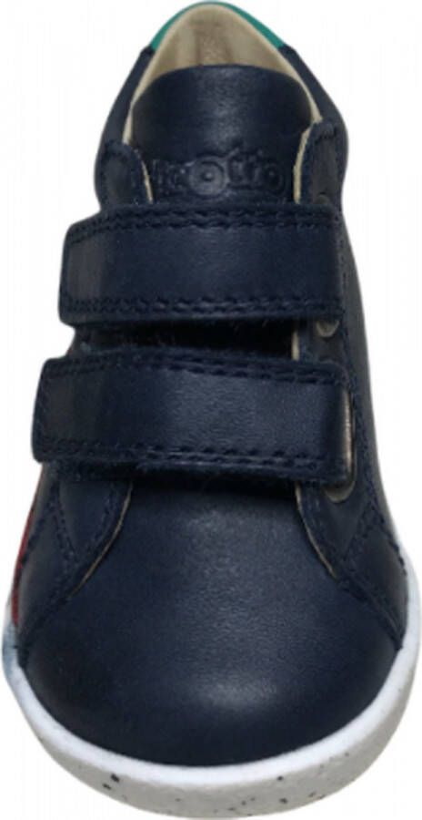 Falcotto velcro lederen sneaker Cayden navy rood groene bliksem