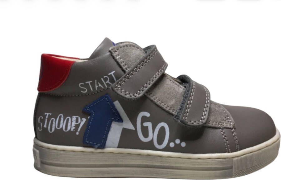 Falcotto velcro's blauwe pijl lederen sneakers Hogwa grijs rood